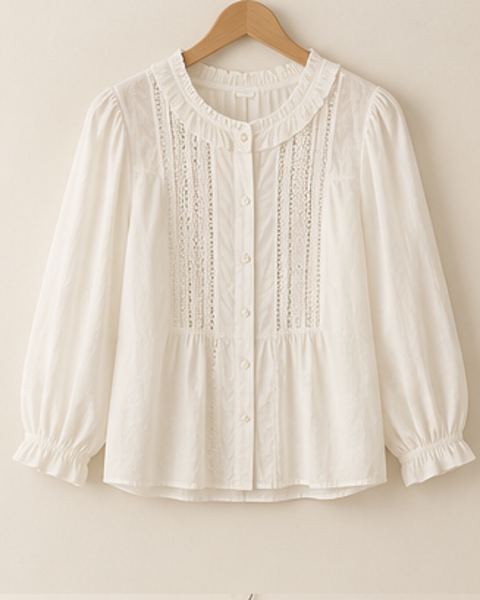 Blusa marfil bordada