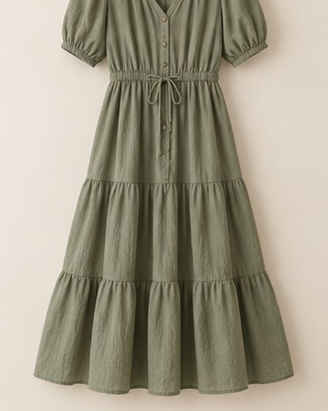 Vestido verde salvia