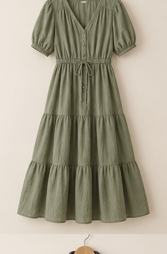 Vestido verde salvia
