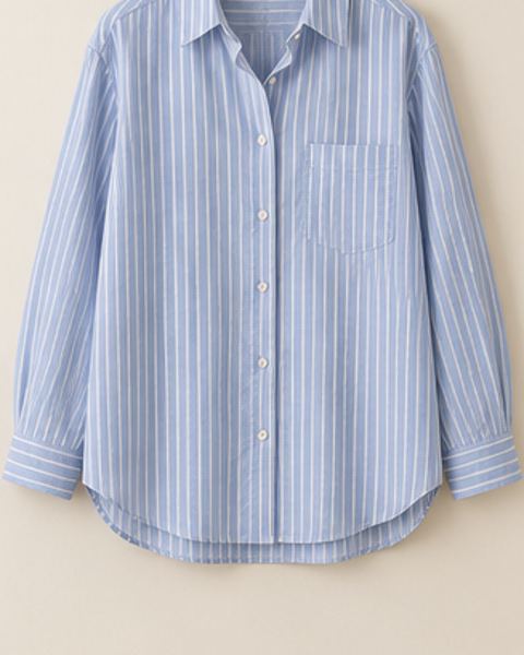 Camisa azul a rayas